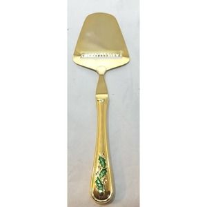 Vintage Hollyday Retroneu Cloisonne 24k Gold Electroplated Cheese Slicer NIB